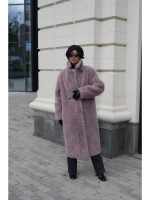 Шуба искусственная чебурашка на основе шерсти, сиреневая, SilverFox