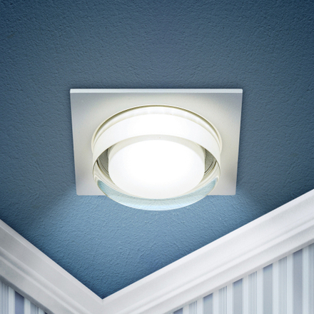 Светильник встраиваемый декоративный ЭРА DK108 WH под лампу MR16 GU5.3 белый