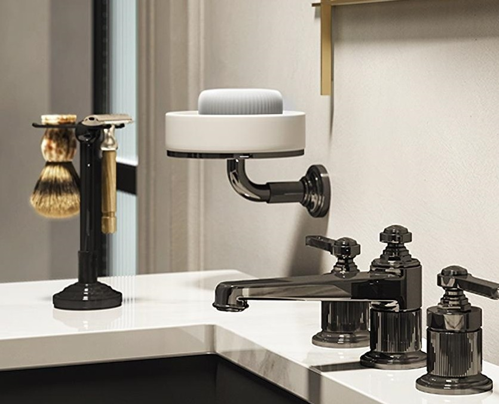 Смеситель для раковины Gessi Venti20 на 3 отверстия, низкий, с донным клапаном