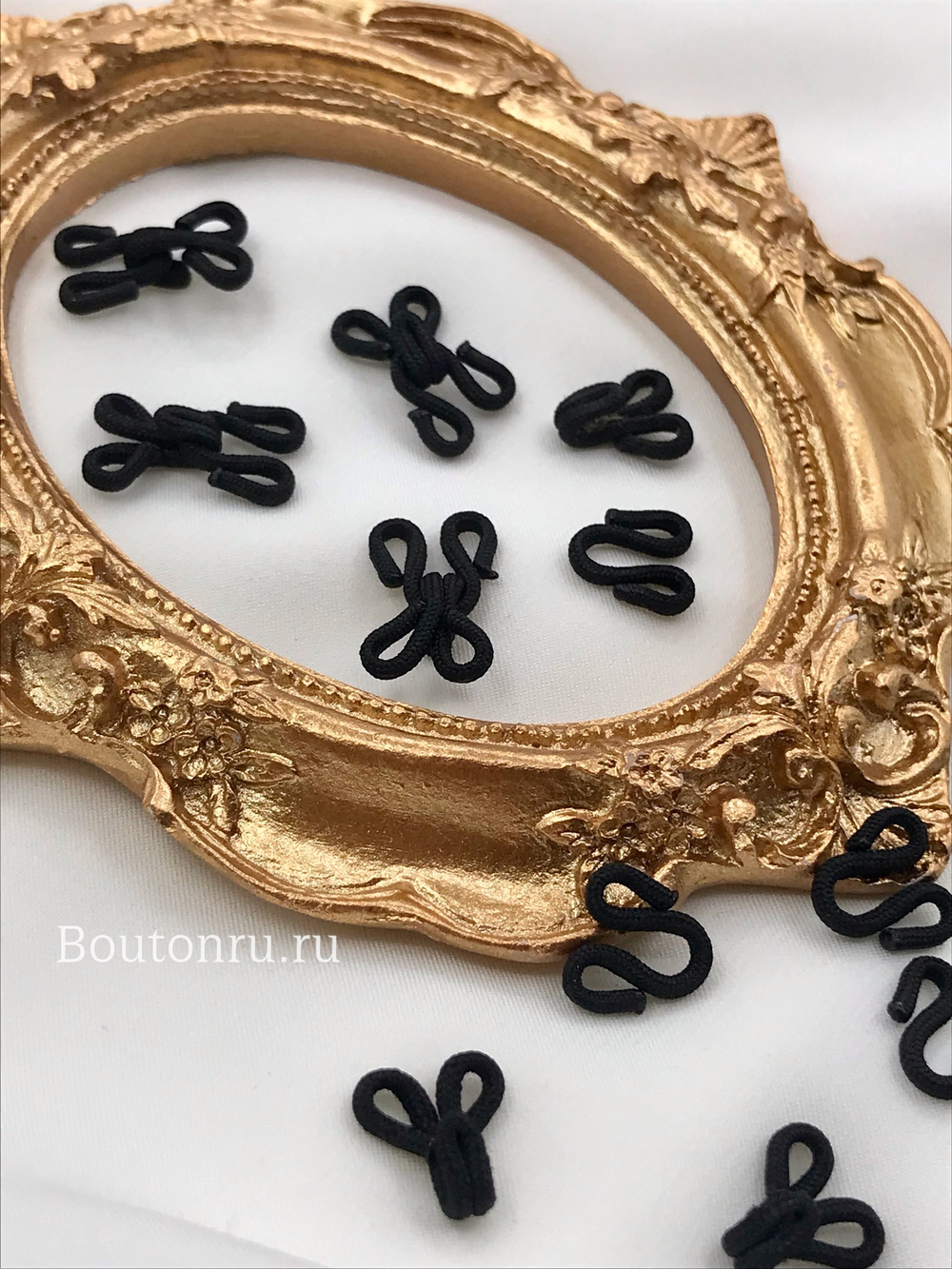 Шубная застежка крючок-петля черная