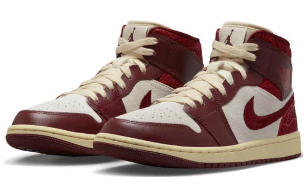 Кроссовки Jordan Air Jordan 1 Mid Se Wmns "Tiki Leaf" (Женская размерная сетка)