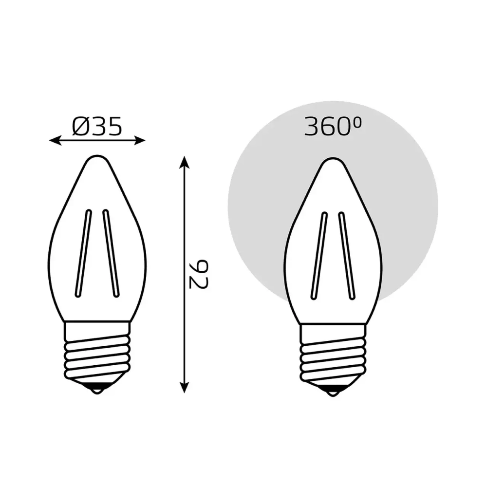 Лампа Gauss LED Filament Свеча 11W E27 830 lm 4100K  103802211