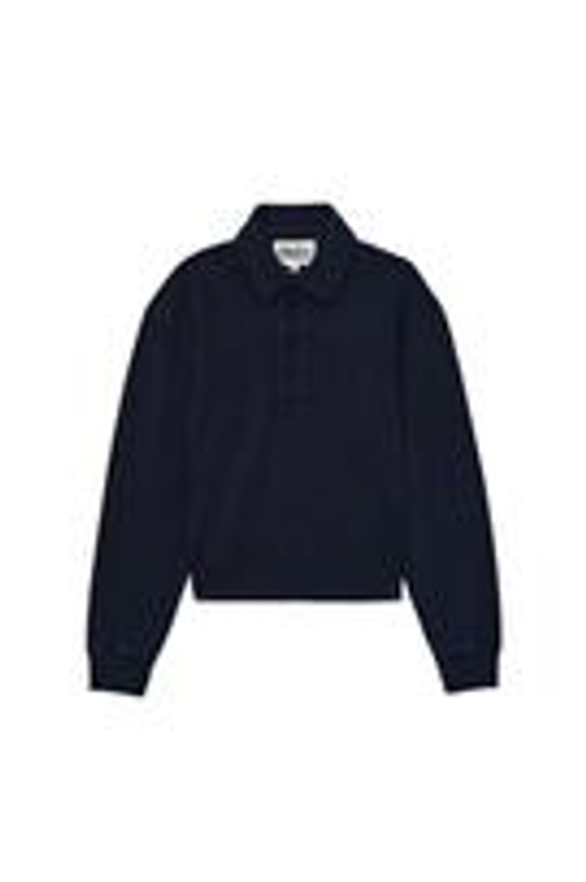 ZARA X BENITO ANTONIO ХЛОПКОВАЯ ФУТБОЛКА-ПОЛО С ДЛИННЫМИ РУКАВАМИ, СИНИЙ