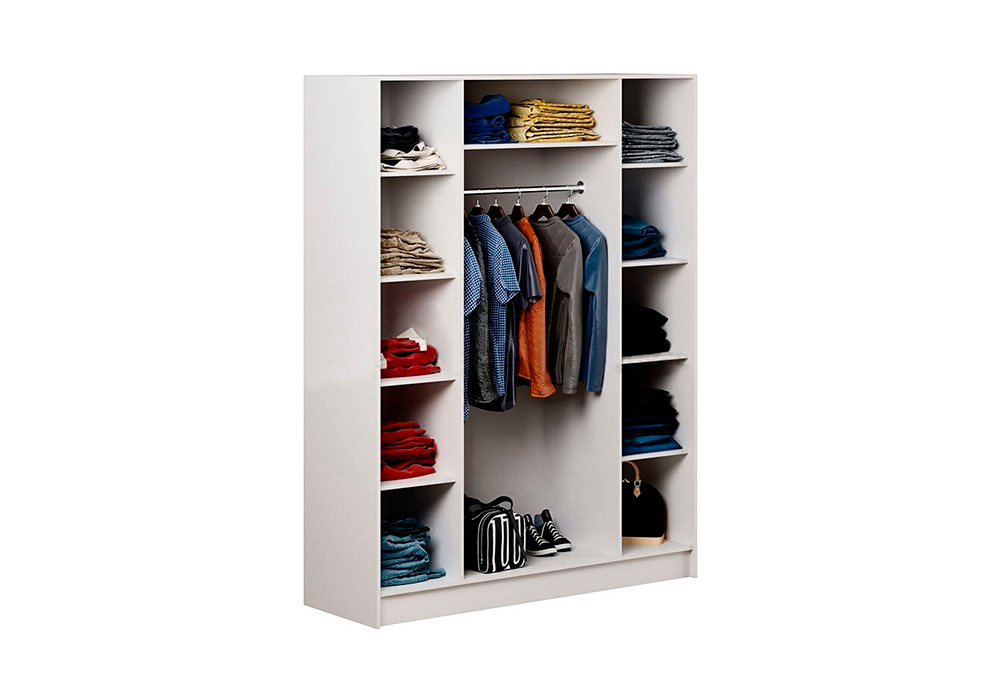 Каролина Шкаф 4-х ств (Белый глянец холодный, белый)