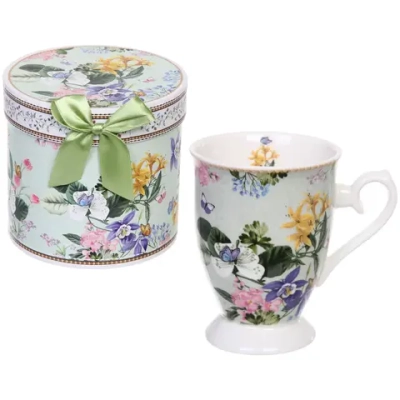 Кружка керамическая 300мл «Цветочная фантазия» в подарочной коробке