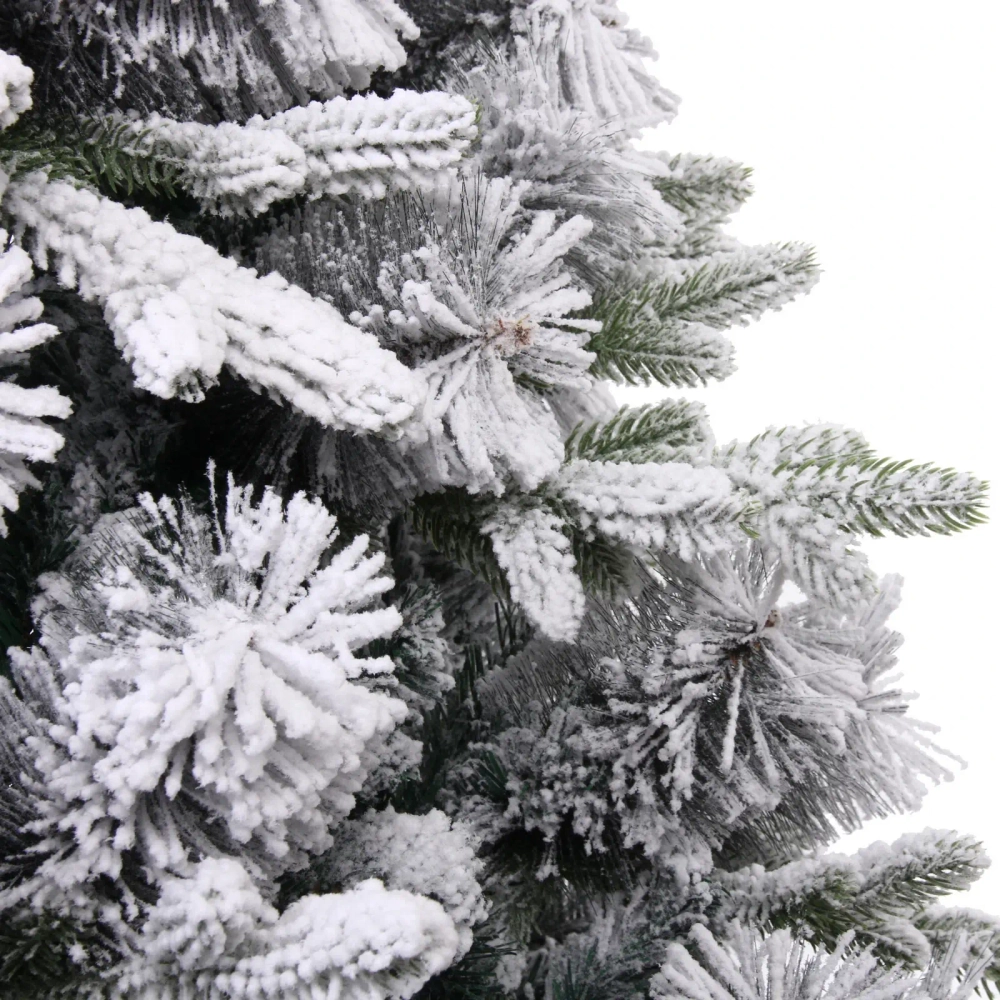 Ёлка «Снежная рапсодия» 210 см, ПВХ+Леска, шишки, белый иней (1100 веток)