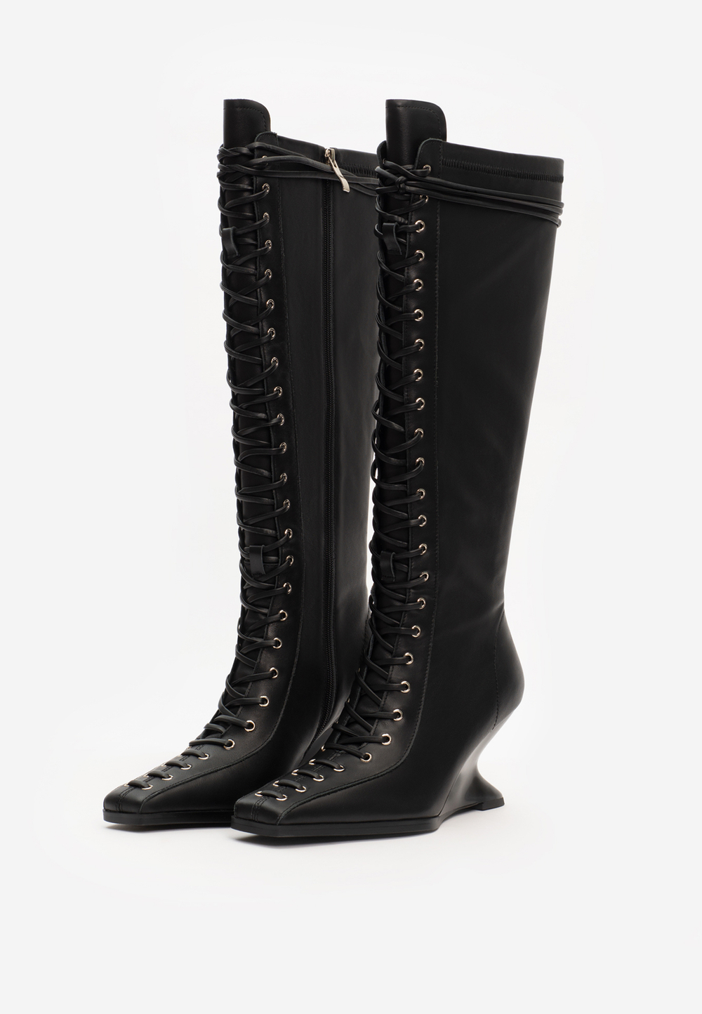 boot heel black leather