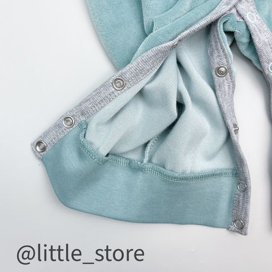 Комбинезон велюровый "Пушок" Морская волна