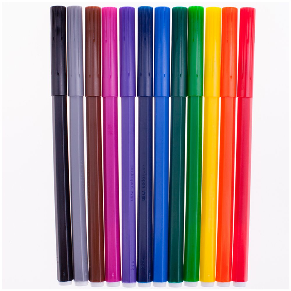 Фломастеры 12 цветов Centropen Пингвин, смываемые