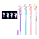 Ручка шариковая, Basir, синие чернила, с фигурным колпачком, серия "ЕДИНОРОГ", разноцветный корпус, 12 шт