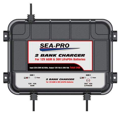 Зарядное устройство SEA-PRO ТЕ4-0289 (1х12В AGM, 1х36В LiFePo4)