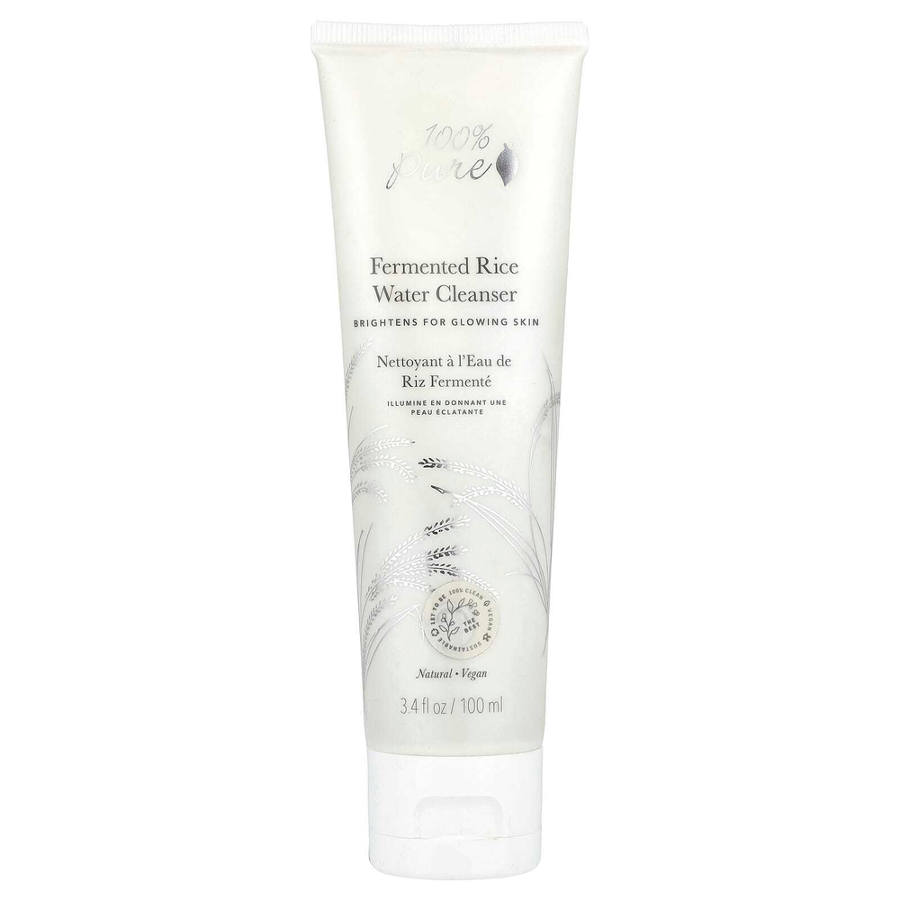 100% PURE, Очищающее средство с водой из ферментированного риса, 100 мл (3,4 жидк. Унции)