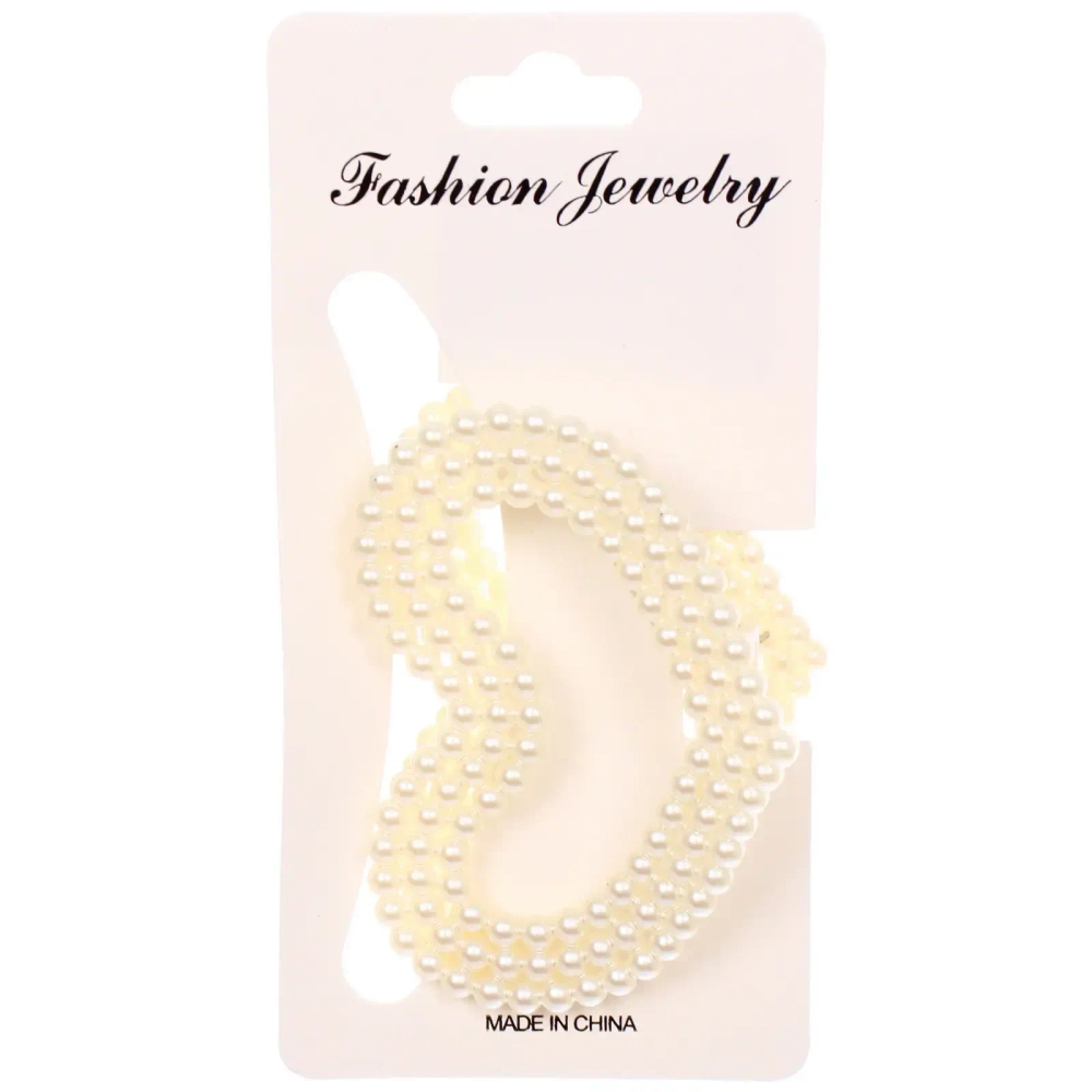 Заколка-краб для волос «Мон Пион», сердце, цвет белый, 7,5см (Блистер)