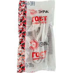 Шнур сетевой с вилкой ЭРА U-3x1,5-1,5m-W с заземлением 1,5м ПВС 3x1,5мм2 белый