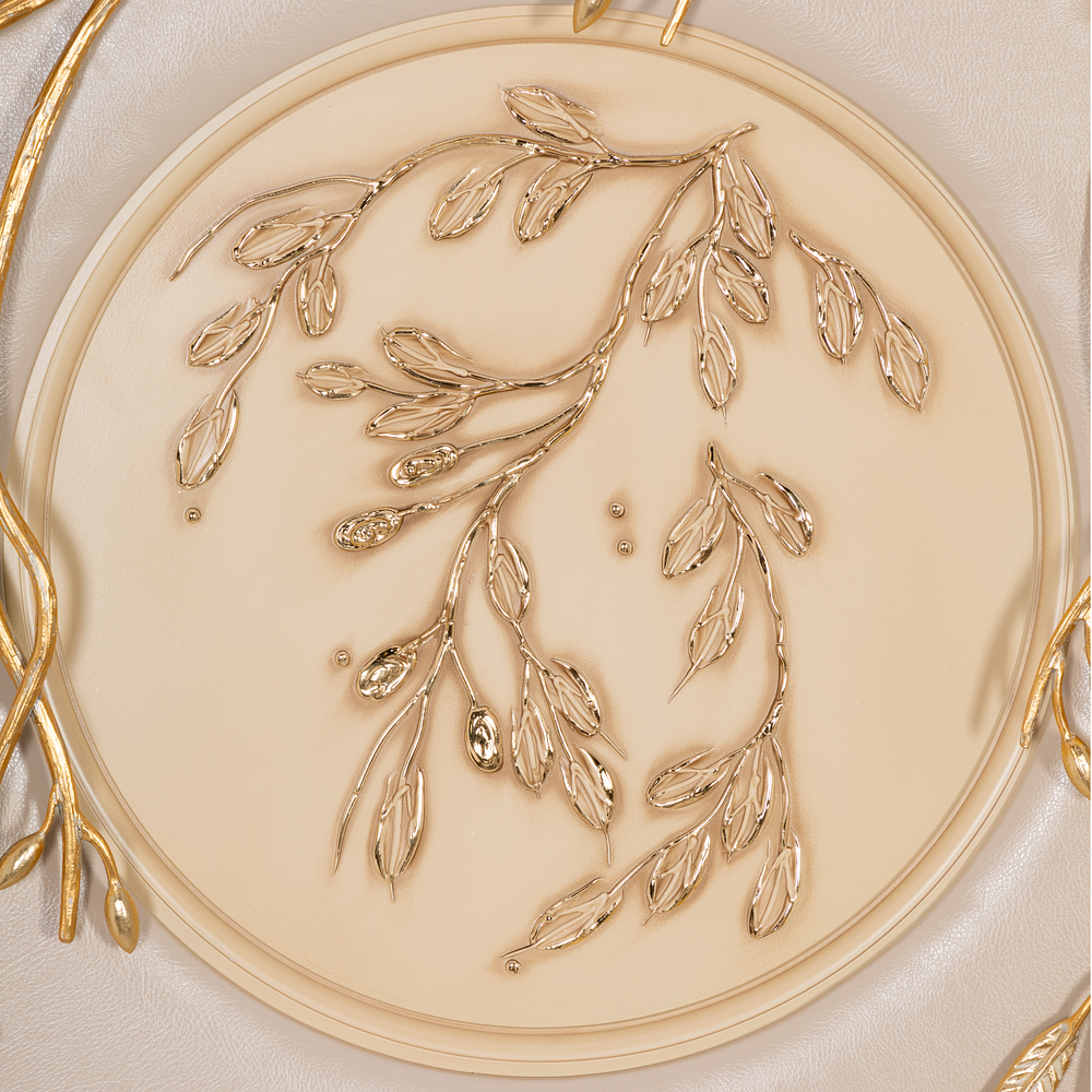 Вешалка настенная Oliva Branch (Олива Бранч) Айвори Мраморное золото