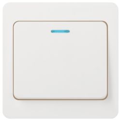 Выключатель Intro Style 7-102-01 с подсветкой, 10А-250В, IP20, СУ, белый | Intro