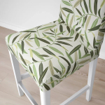 Барный стул со спинкой -  BERGMUND  IKEA/ БЕРГМУНД ИКЕА, 97х45 см, белый с рисунком /белый