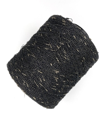 Люрексовые шишибрики на хлопке, 1000 м в 100 г, черное золото