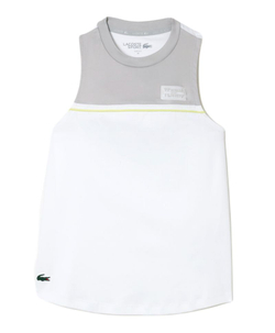 Женский топ теннисный Lacoste Contrast Stretch Cotton Sport Tank - белый