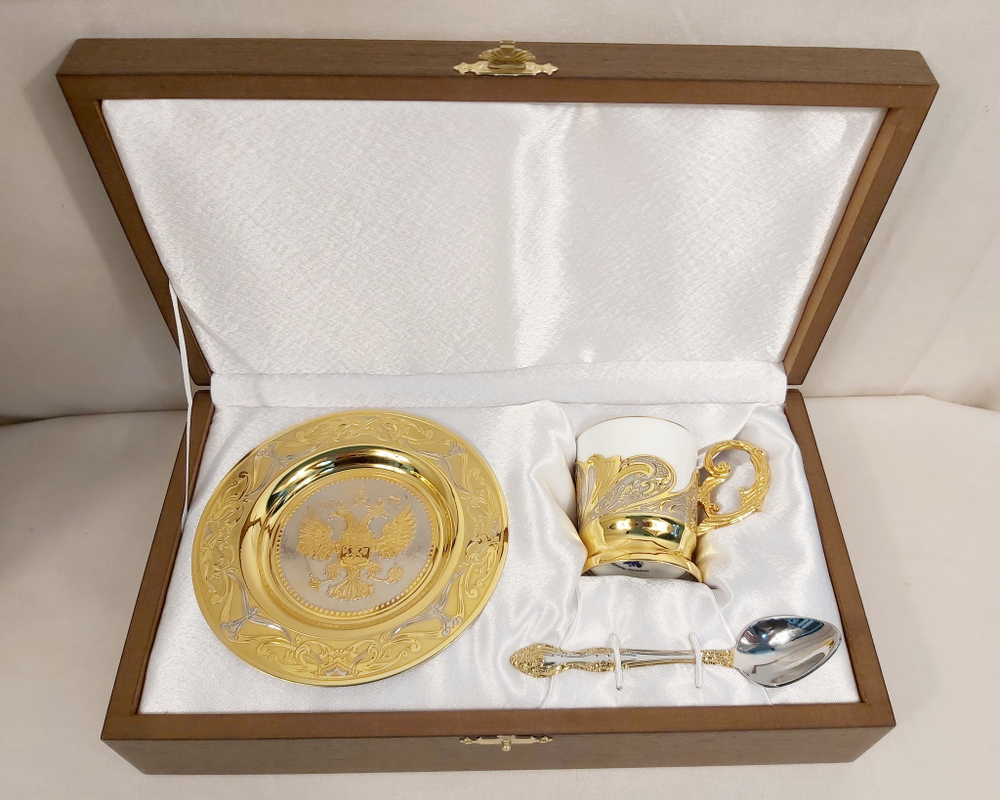 Набор кофейный "Герб РФ" (Златоуст)