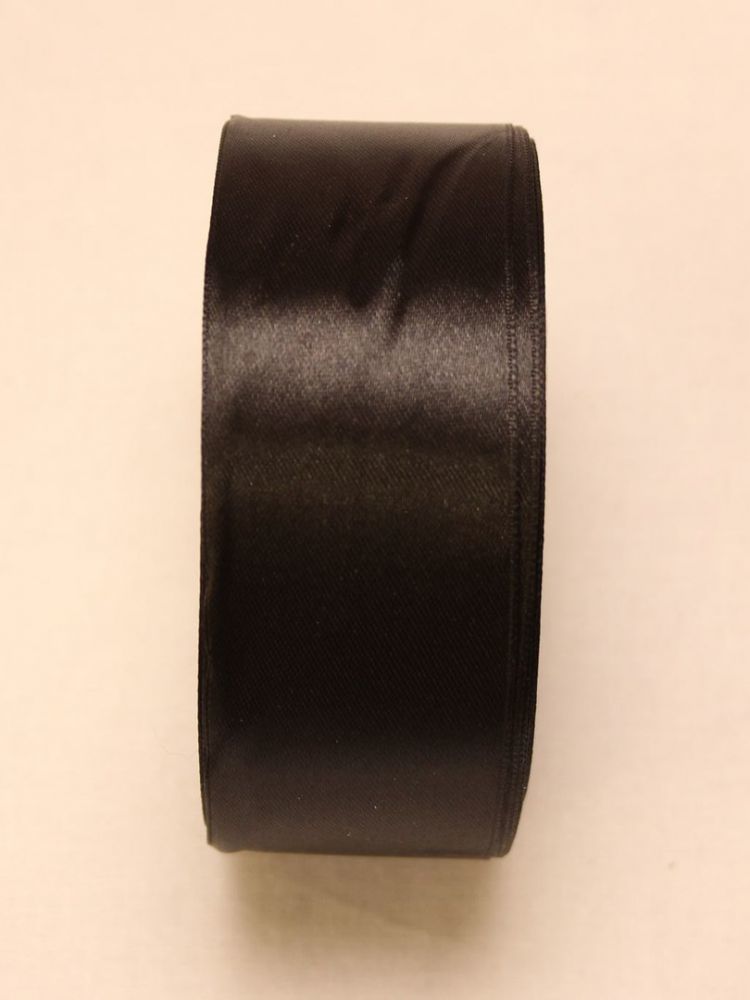 Атласная лента, ширина 40 мм, 25 ярдов, цвет: черный