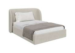 Кровать двуспальная Classic 140 см (молочный, букле)