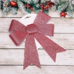 Бант на ёлку «Блестящие полосы» 17*23 см, Красный