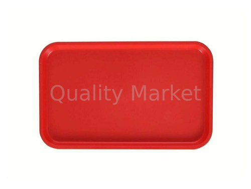 Поднос столовый 490х360 мм красный полипропилен особо прочный