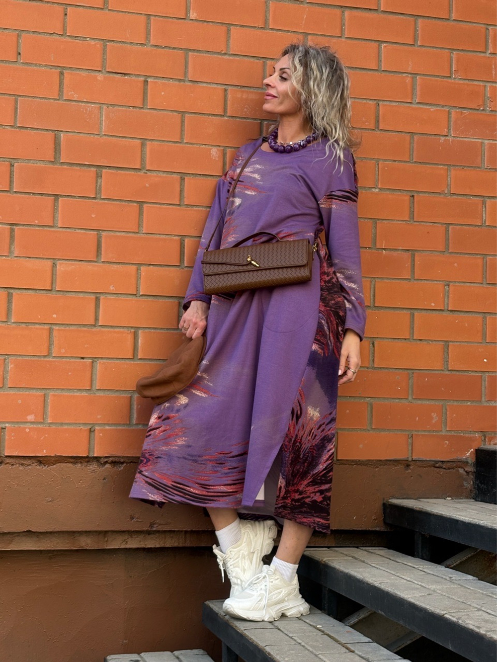 Платье / бочонок / трикотаж фиолетовый