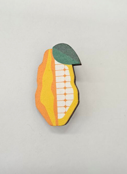 Значок деревянный "Какао-боб"