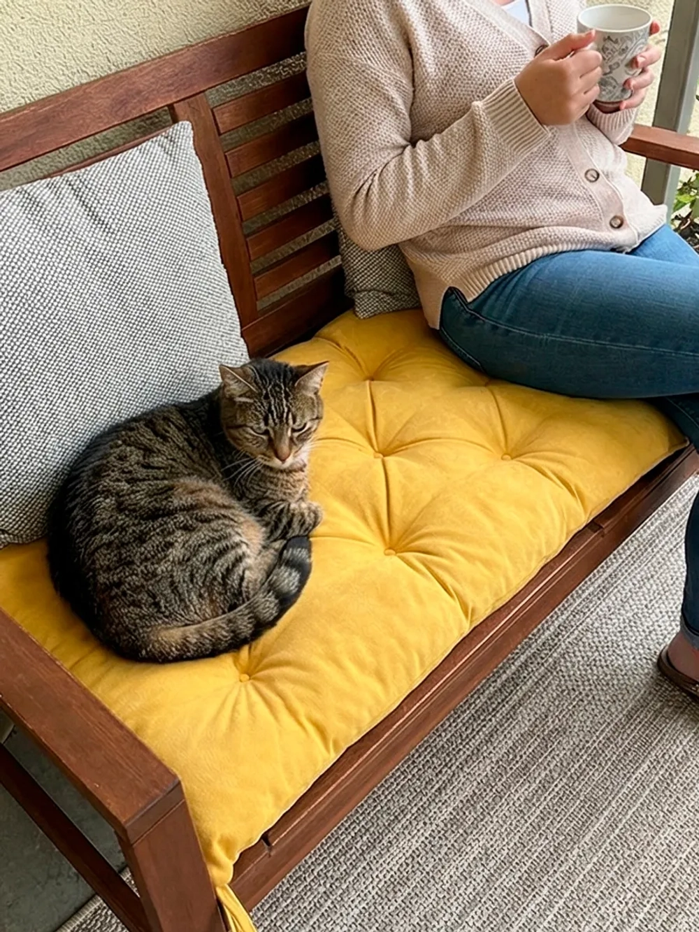 Подушка на скамью, подоконник, обувницу 100х45 см