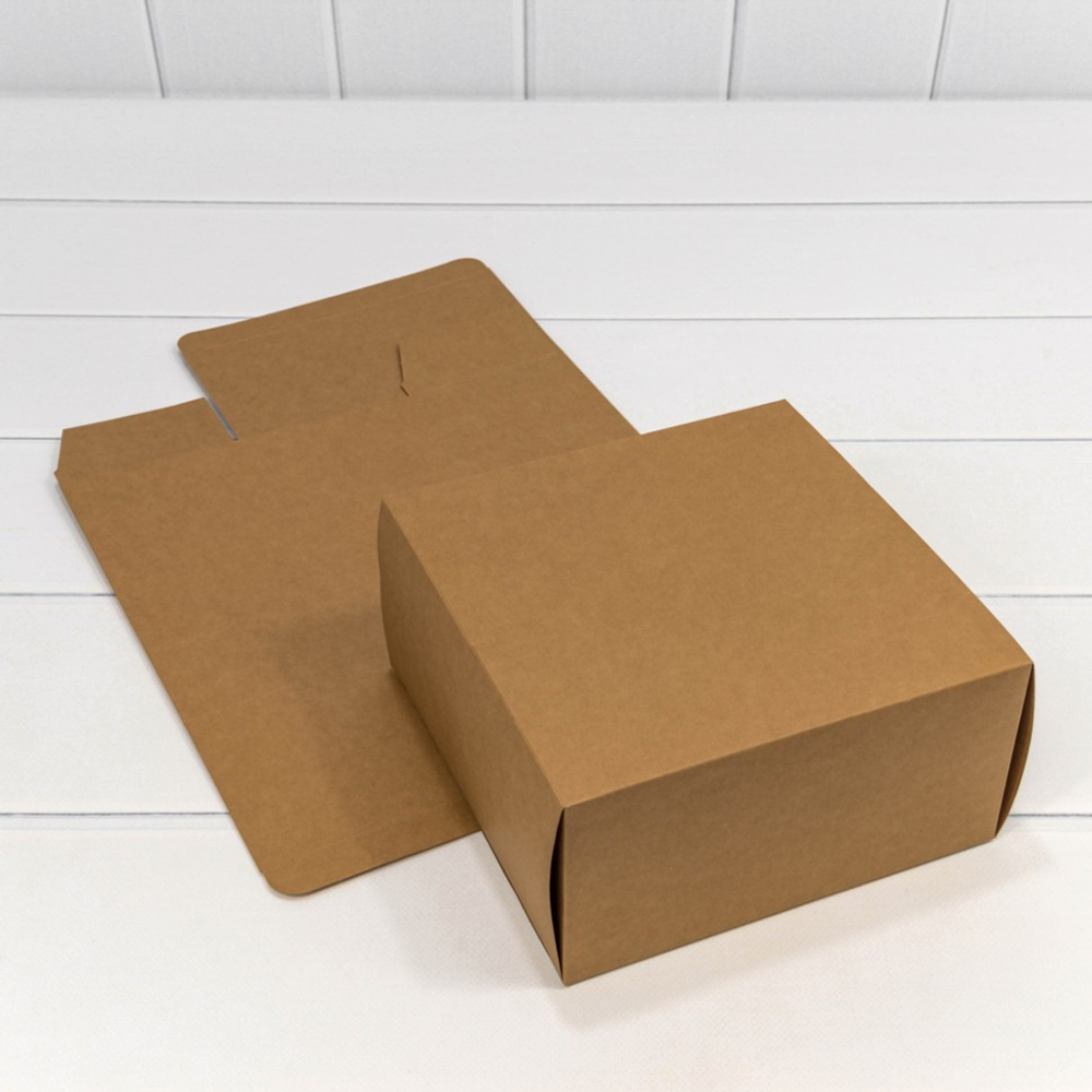 Коробка сборная 20х20х10 см (Коричневый, Крафт)