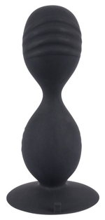 Анальные шарики на жесткой сцепке Backdoor Friend Double (Цвет: черный)