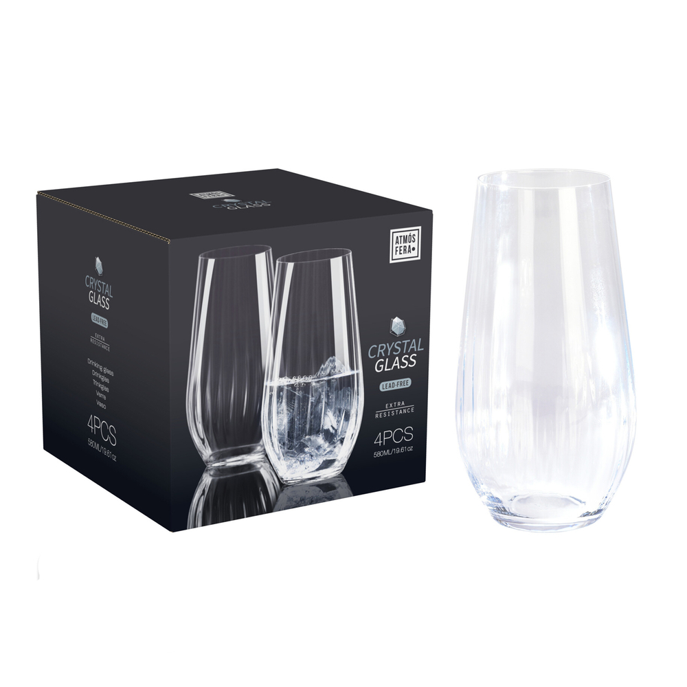 Набор из 4 хрустальных стаканов 580 мл