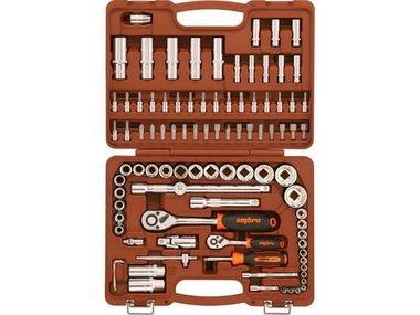 OMT94S12 Набор инструмента универсальный 1/4", 1/2"DR с головками торцевыми 12-гранными 1/2"DR, 94 предмета
