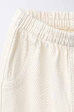 ZARA БРЮКИ BAGGY ИЗ ТВИЛА, ЭКРЮ