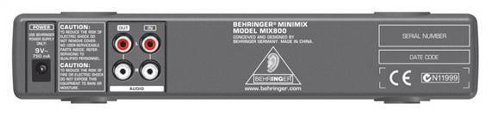 BEHRINGER MIX800 караоке-процессор, 2 микрофонных входа, подавитель вокала в фонограмме, ревербератор