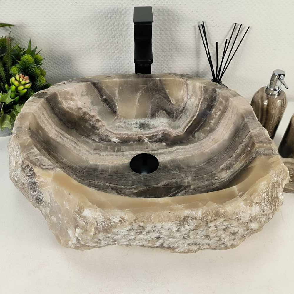 Раковина из оникса Erozy Grey EO-64435 52*44*15 0156