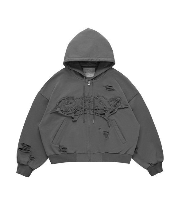 DOPECLVB FOREVER ZIP HOODIE (GRAY)