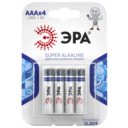 Батарейки ЭРА LR03-4BL SUPER Alkaline