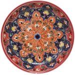 Тарелка глубокая 24см Qora galam микс Риштанская Керамика