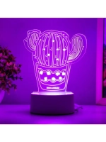 Светильник 3D ночник RISALUX «Кактус», LED белый 14×9.5×15 с