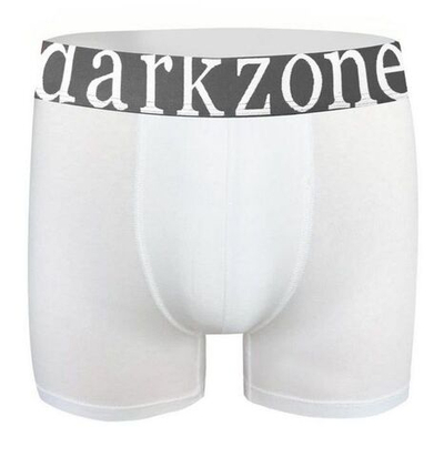 Белые хлопковые трусы-боксеры с надписью на резинке крупными буквами (Размер: M) (Цвет: белый)