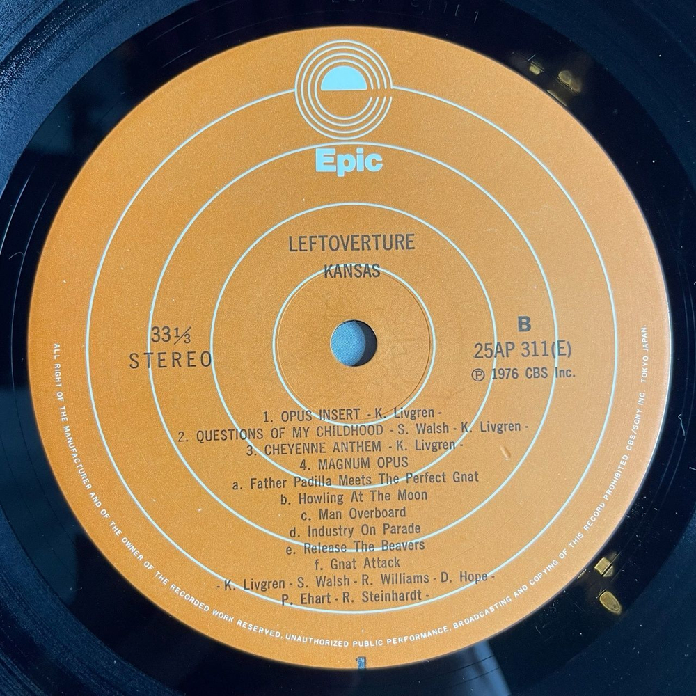 Винтажная виниловая пластинка LP Kansas Leftoverture (Japan 1976) (Obi) Carry On Wayward Son