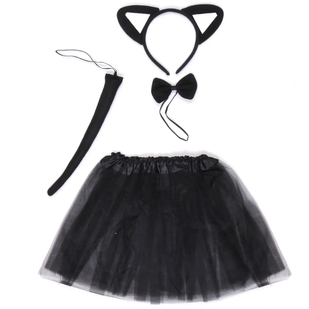 Карнавальный костюм «Кошка» (юбка,ободок, хвост, бабочка)