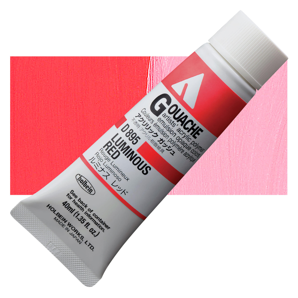 Holbein Acrylic Gouache 40 мл. 895 [C] Luminous Red
