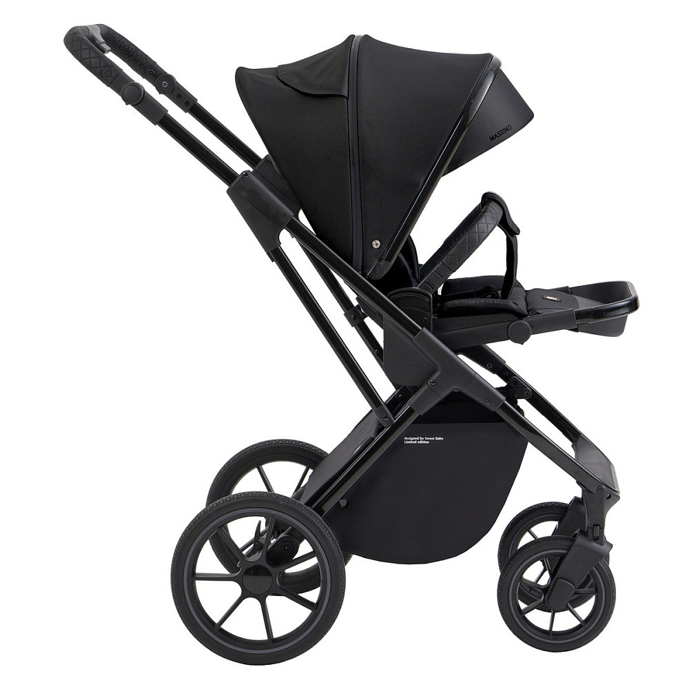 Коляска 4 в 1 Sweet Baby SBL Massimo + автокресло Elegante Plus с базой i-Size ISOFIX DK780 Black