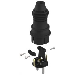 Вилка ЭРА VX13-B-IP44 каучуковая c заземлением 16А IP44 прямая черная | Штепсельные вилки и розетки