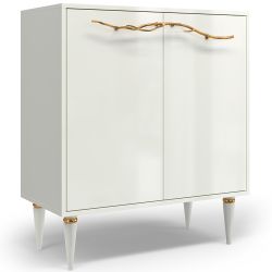 Комод Арт Колор Классик Голд с 2 полками Белый опал