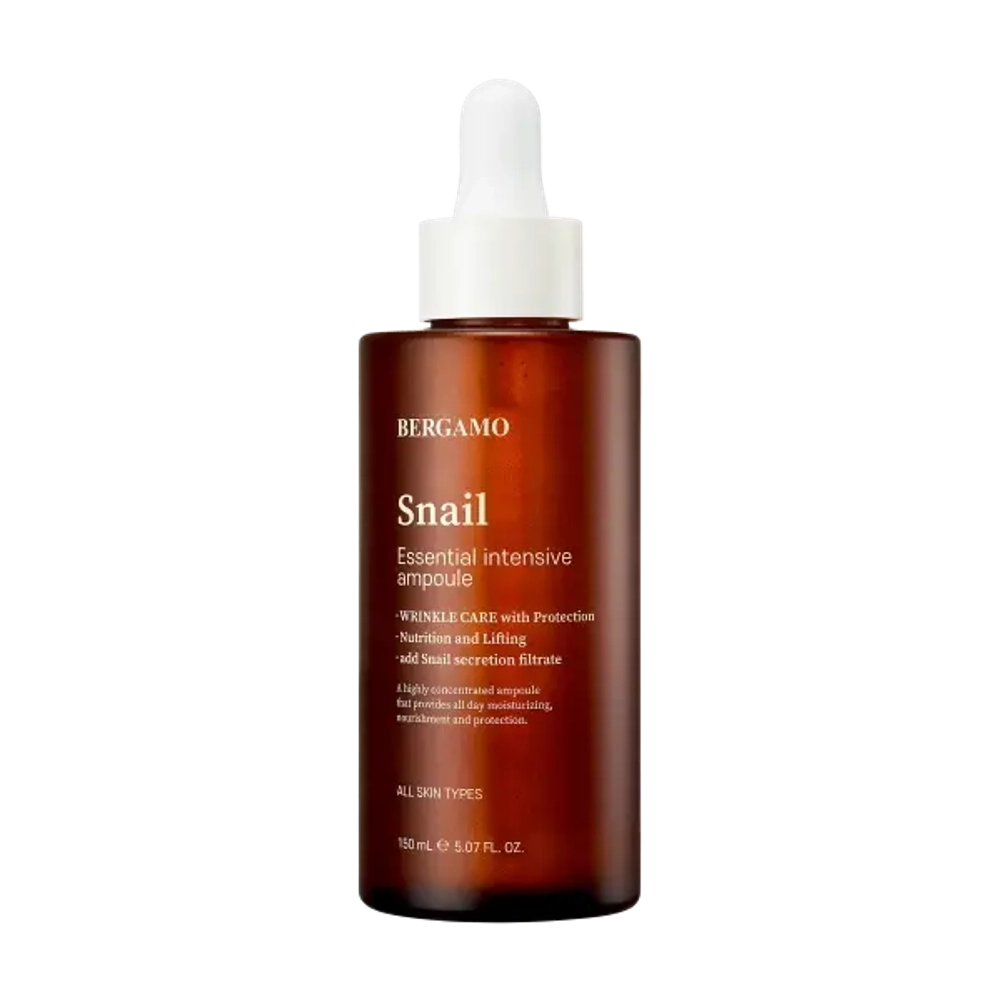 Bergamo Snail Essential Intensive Ampoule 150ml,Интенсивная амп.с экстр.улитки 150мл
